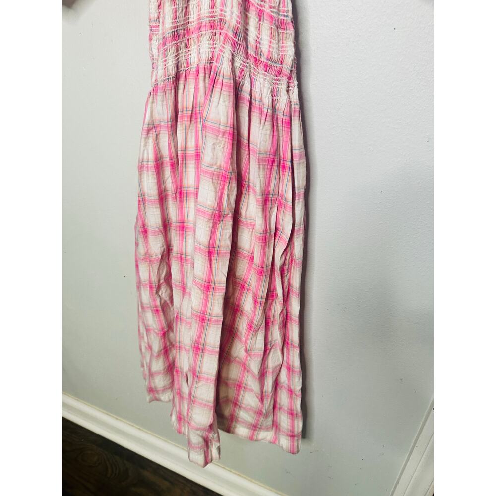 NICHOLAS Pink White Gingham Woven V-Neck Smoked Panel Dress Size US 18 - Picture 7 of 16